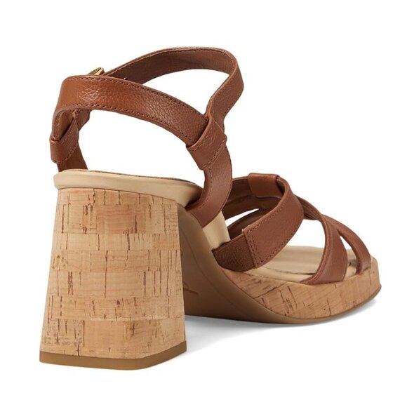 Paul Green SUPER SOFT Tina SANDALS Size 8 Brown Leather Cork Heel Comfy NEW $429 - Picture 4 of 16